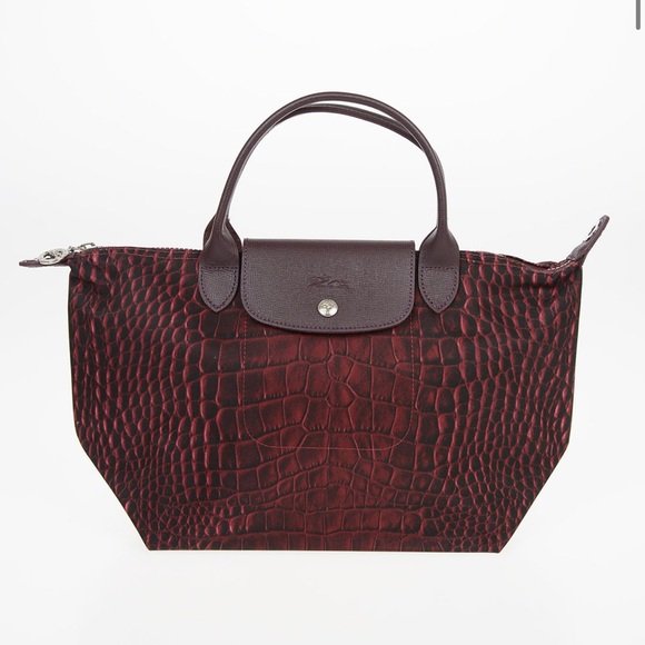 Longchamp Crocodile Printed Le Pliage Tote Bag - Picture 3 of 16